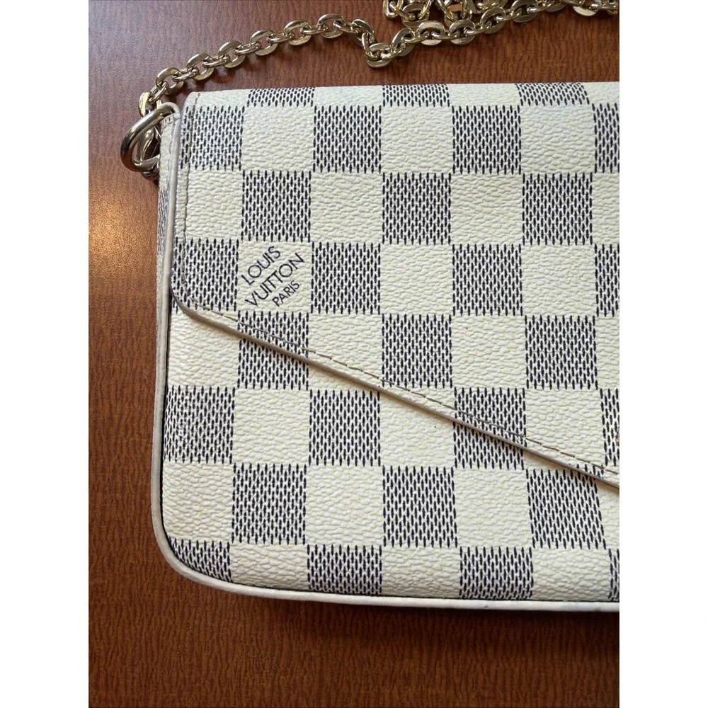 Louis Vuitton Pochette Felicie Damier Azur Chain Shoulder Bag N63106 With Insert